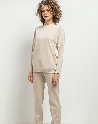 Spodnie dresowe w typie jogger, MMM38, jasnobeżowe, mala bajka