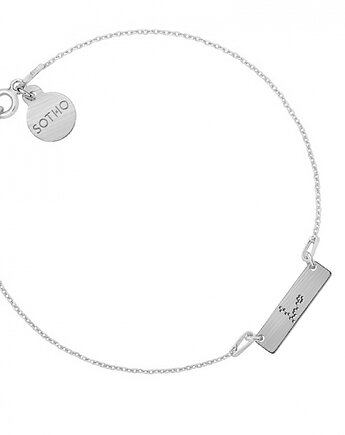 Srebrna matowa bransoletka z konstelacją Ryb, SOTHO