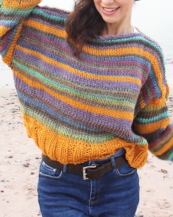 Sweter handmade   z wełną moher, Mademoiselle Patrini