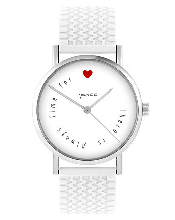 Zegarek - There is time for love - silikonowy, biały, yenoo