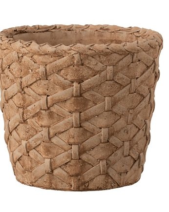 Doniczka osłonka 19x16 betonowa imitacja wikliny, Home Design