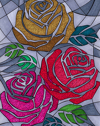 32. RÓŻE- rysunek, plakat., kama4you