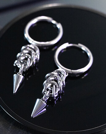 Chain mail y2k goth *Heavy Charm* kolczyki z stali nierdzewnej, youcore.exe