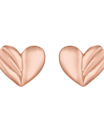 Kolczyki zdobione serduszka z różowego złota