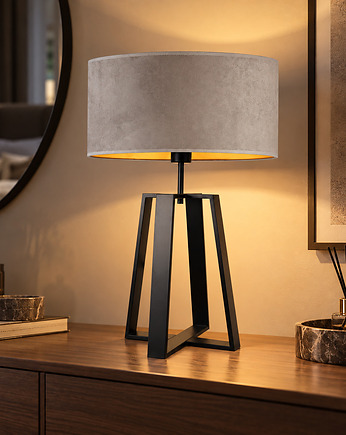 Duża lampka nocna do salonu z morskim abażurem THOR VELUR, LYSNE