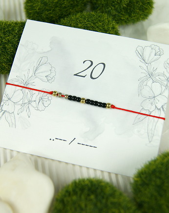 Alfabet morse'a 20 Bransoletka Lucky number, Blue Pearl Art