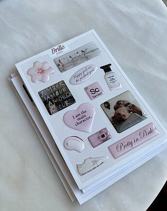 Naklejki 3D girly vibes  na etui oraz laptop, brillo