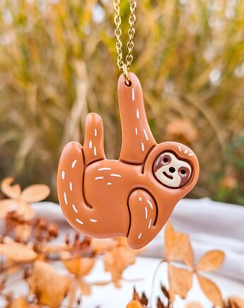 Naszyjnik leniwiec, biżuteria z leniwcem, akcesoria z leniwcem, boho, Dary Rusałki