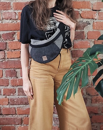 Nerka "Haru" czarna szara mix bawełna canvas, hairoo