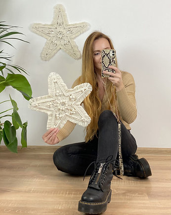 Ozdoba Świąteczna Gwiazda, White Raven Macrame