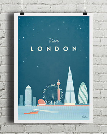 Londyn - vintage plakat, minimalmill