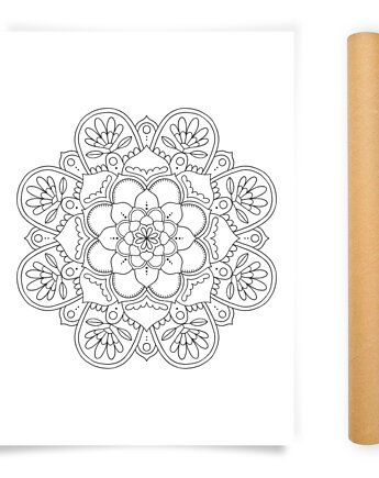 Plakat do Kolorowania Mandala 50x70cm, Anna Grunduls Design