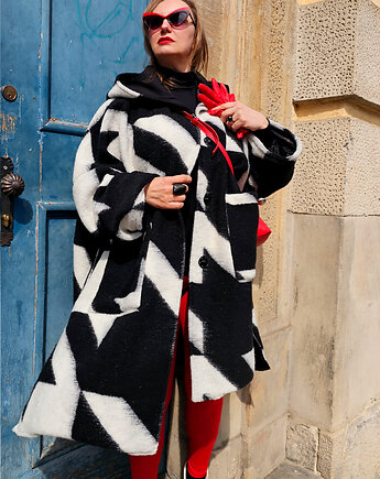 New Kurtka/ Płaszcz pepitka Wool, momo fashion