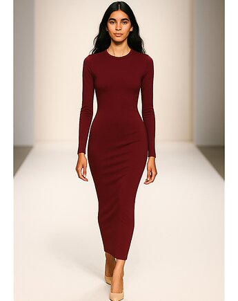 Sukienka  burgund  YY300033, YULIYA BABICH