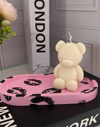 Walentynkowy zestaw pink&love Taca + świeca sojowa, Ms. House Decor