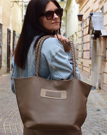 Skórzana torebka shopper - Sara, beautifulthings