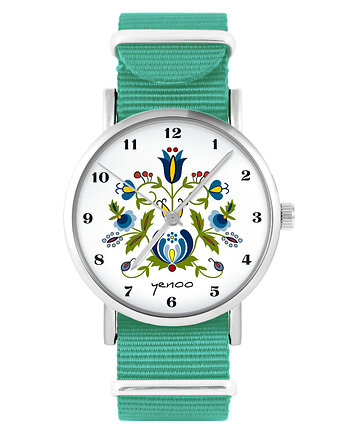 Zegarek - Kaszubski  - turkusowy, nylonowy, yenoo