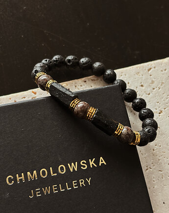 Bransoletka męska Bronzyt i Turmalin, Chmolowska Jewellery