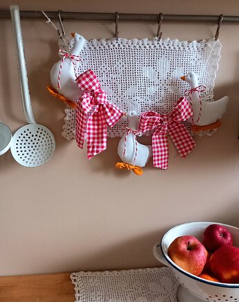 Girlanda ozdoba świąteczna GĄSKI KOKARDY, Atelier Liliputki