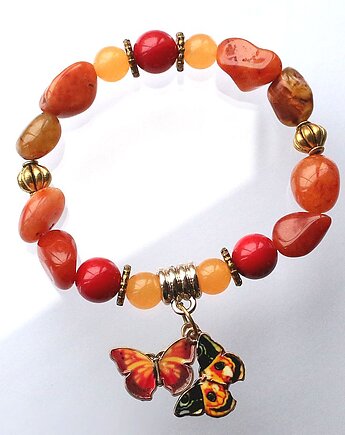 UNIKAT - karneol, agat ognisty, koral, KEIT