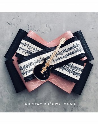 Brosza  Muzyczna NOWOŚĆ z Gitarą, Pudrowy Różowy