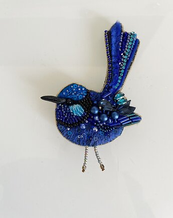 Broszka Strzyżyk niebieski, broszka damska, broszka ptak, IriShe Jewelry