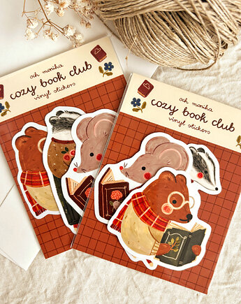 Cozy Book Club - zestaw 3 naklejek winylowych, Och Monika