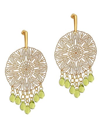 Ażurowe kolczyki ze szklanymi kropelkami, Artseko