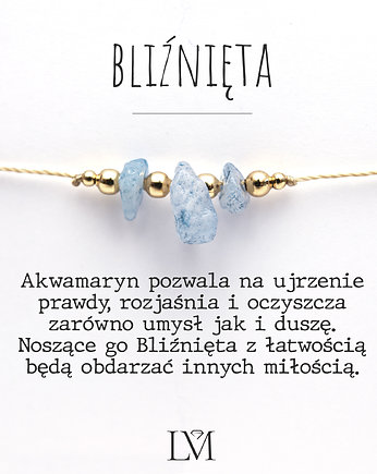 Bransoletka z Akwamarynem dla Bliźniąt., mdesign