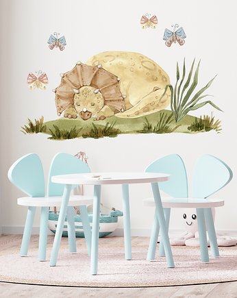 Naklejka na ścianę dinozaur triceratops nalepka do pokoju dziecka, Fotobloki and decor