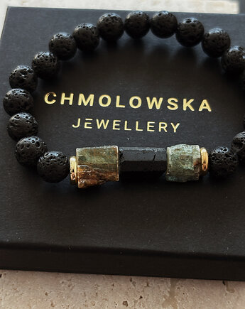 Bransoletka męska Kyanit i Turmalin Unikat, Chmolowska Jewellery