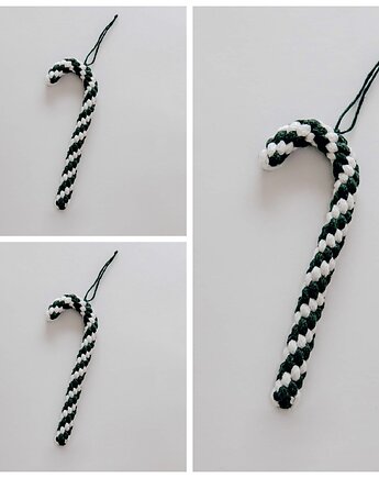 3 laski cukrowe z makramy biało / zielone DOSTĘPNE od ręki, manufaktura_wadoshka