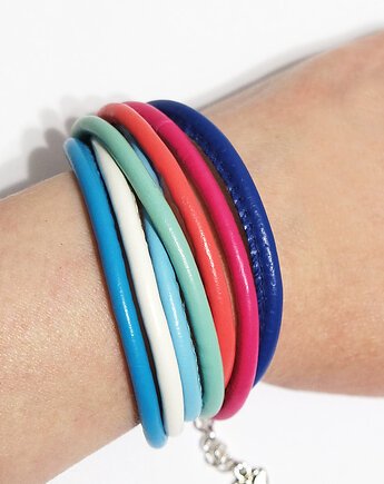 Bransoletka - Kolorowa - rzemienie, wegańska, yenoo