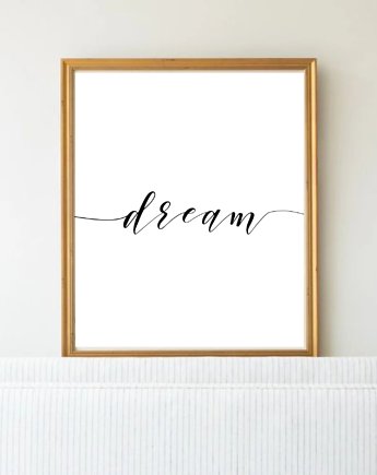 PLAKAT dream, typograficzny, minimalistyczny, black dot studio