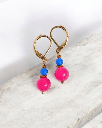 SUMMER COLLECTION : drobne kolczyki : kolorowy jadeit I, kaktusia