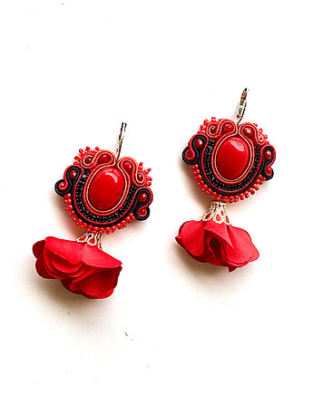 Sutaszowe kolczyki FLAMENCO z kwiatami, Sylwia Żak