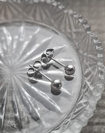 Kolczyki srebrne kulki małe sztyfty, COCONUT