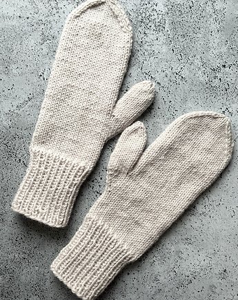 Męskie  rękawiczki z wełny peruwiańskiej i alpaki Kreda, Made by Jaga