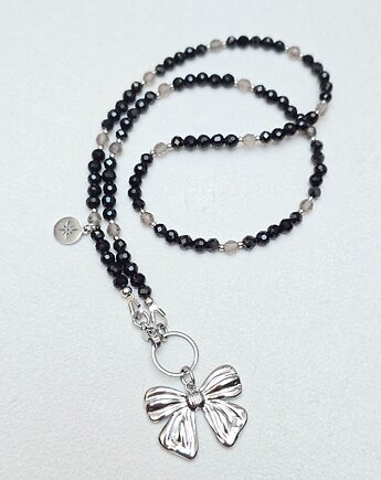 Naszyjnik  Spinelowa Kokardka z Kwarcem, ILEA