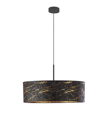 Czarna lampa wisząca do salonu z kloszem 60 cm SINTRA MARMUR, LYSNE