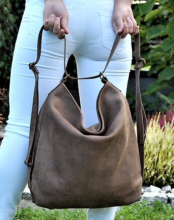 Plecak ze skóry naturalnej - torebka na ramię, bagoo