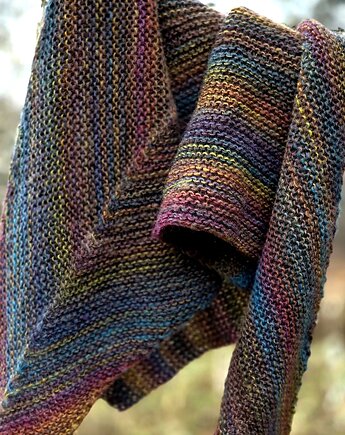 Pełna jesieni / chusta strzałka, agat handmade