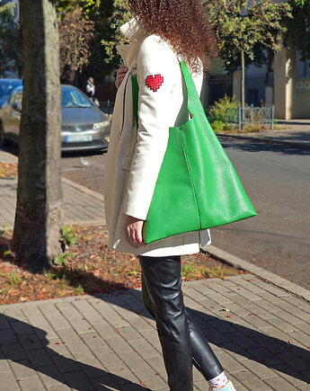 Zielony worek na ramię, modeMania