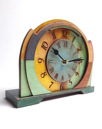 Zegarek drewniany kominkowy w stylu vintage, Clock Wood Studio