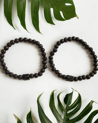 KOMPLET dla PARY - czarny turmalin - ochrona, kaktusia