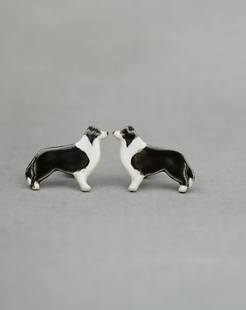 Border collie - ceramiczne kolczyki, Dorca