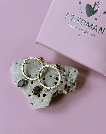 Kolczyki Plates Blue - srebro 925 pokryte 24k złotem, Friedman Jewelry