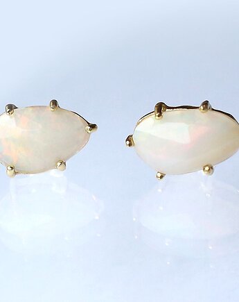 Opal etiopski - kolczyki pozłacane, KEIT