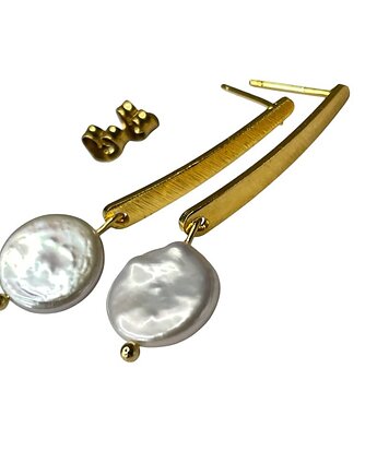 Ponadczasowe kolczyki pozłacane z perłami, Artseko