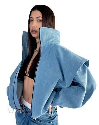 Parachute light blue denim bomber jacket, REST Factory